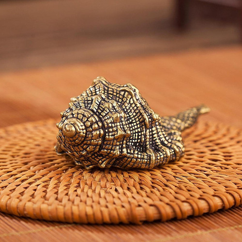 Estatuilla De Concha De Latón, Decorativa En Miniatura