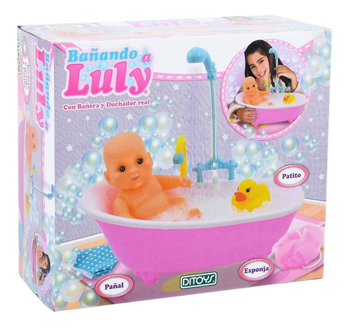 Imagen 3 de 8 de Bañando A Luly C/ Bañera Y Duchador Ditoys Tv Nvo 15 Bigshop