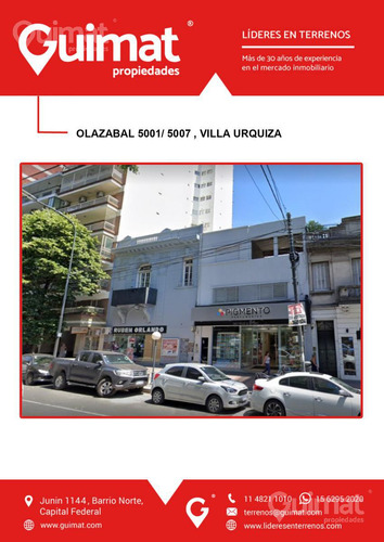 Doble Frente - Olazabal Y Triunvirato - Villa Urquiza- Lideres En Terrenos