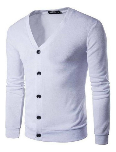 Suéter Casual De Punto Con Cuello En V For Hombre De Regalo