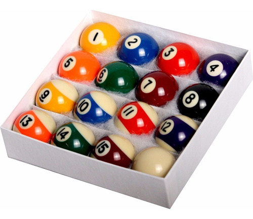 Bolas De Pool Caja Con 16 Bolas De Resina 5,7 Cm