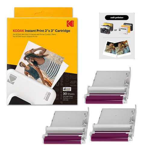 Cartucho Kodak Instant Print De 3 Pulgadas Para Mini 3 Squar