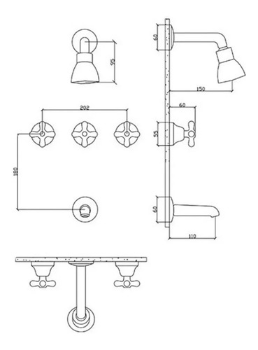 Imagen 2 de 4 de Grifería Ducha Aqualaf Liwen Cromo 6030