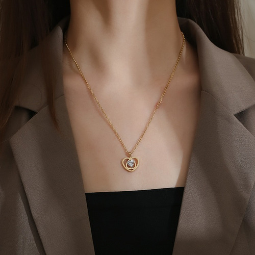 Collar De Corazon Con Tarjeta Regalo Para Mujer Chica Novia
