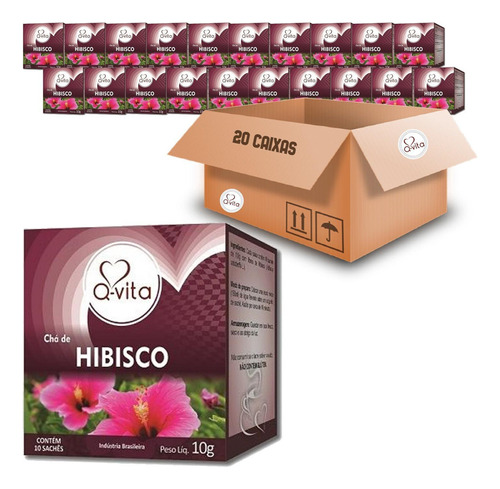 Kit Com 20 Cxs Chá De Hibisco Q-vita 10g (10 Sachês)
