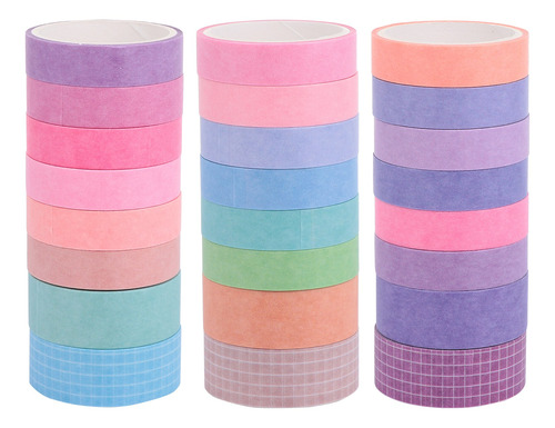 Juego De 24 Rollos Washi Masking Tape Adhesivo Decorativo