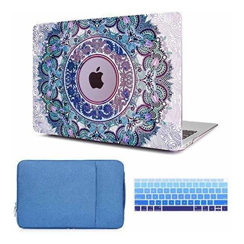 Cisoo Macbook Air 13 Pulgadas Funda 2020 Mandala Funda Rígid