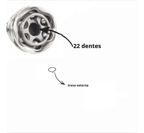 Junta Homocinetica Doblo Strada 22x22 Dentes Trava Externa