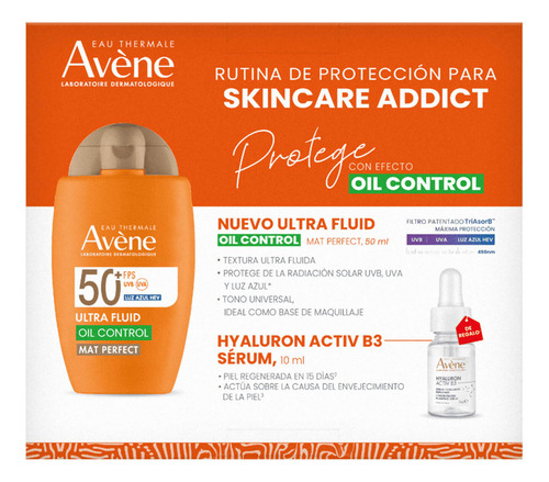 Avène Kit Solar Ultrafluid Matperfect 50ml+suero Hyalu 10ml