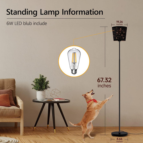 Lámpara De Pie Led Para Sala De Estar Con Pantalla