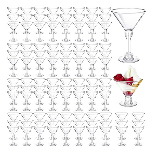 100 Vasos Martini Plastico Desechables 5 Onzas Vasos Coctel