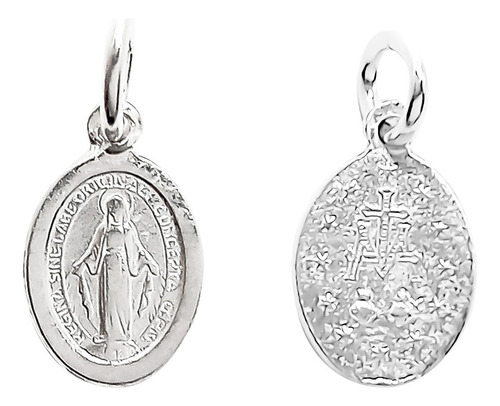 Colgante Medalla Virgen De Los Rayos Mini Plata Fina 925