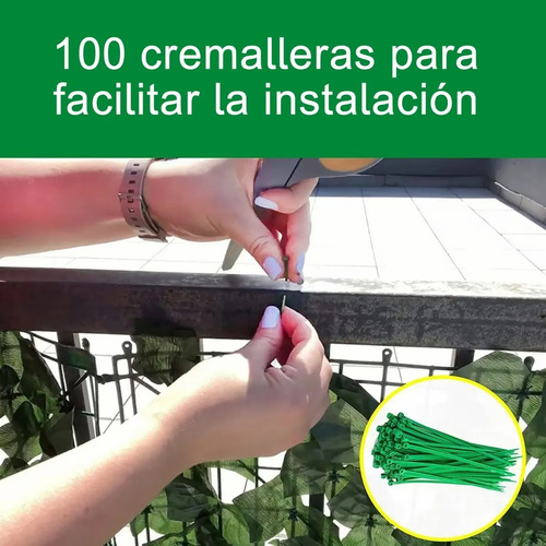 Paneles Valla Hojas Artificiales Refugio Jardín Terraza 1x3m Verde Musgo