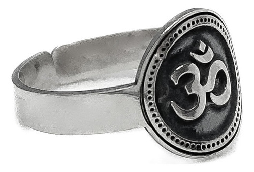 Anillo Om Hindú Mantra Yoga Meditación Plata 925 Plata 925 B - Mediano Plata 925