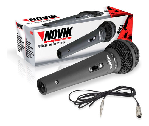 Microfone Profissional Dinâmico Cardióide Novik Neo Fnk-5