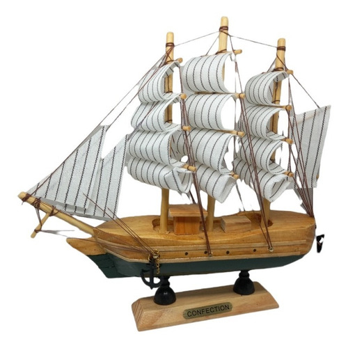 Barco De Vela De Madera Para Decoracion 20 Cm Colores 