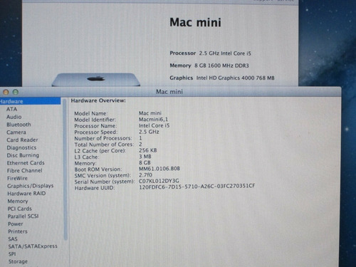 Apple Mac 2012 Mini Desktop Core I5 2.5g Quad, 8gb Ram 500gb (Usado)