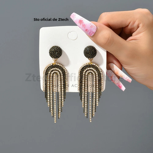 Pendientes Colgantes Largos Con Borlas Elegantes Para Mujer