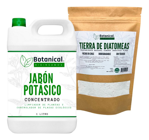 Jabón Potásico 1 Lt + Tierra De Diatomeas. Pack Insecticida
