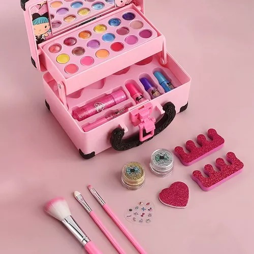 Maquiagem infantil para meninas,maquiagem infantil meninas fingem | Kit  maquiagem para meninas 22 peças, kit maquiagem real lavável para meninas,  jogo