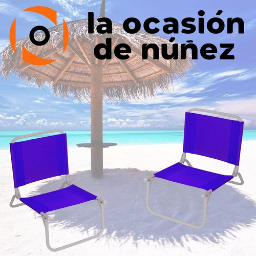 Imagen 3 de 6 de Reposera Silla Playera Plegable Playa Camping X 2 Unidades