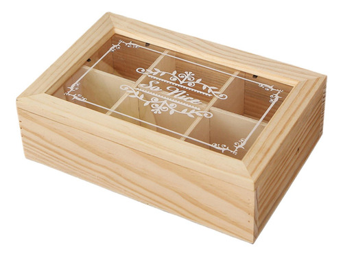 Caixa De Chá De Madeira Com Janela De Acrílico Transparente