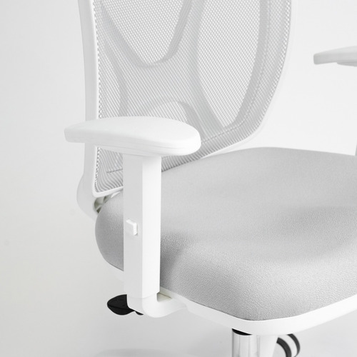 Imagen 5 de 9 de Silla De Oficina Alma White Brazos Regulables | Contado