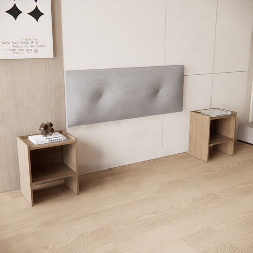 Cabecera Urban Empotrable King Size - Cabecera + 2 Buros Color Gris oscuro