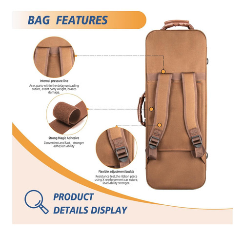 Case De Saxofón De Tenor Omebaige Con Ruedas, Bolsa De De De