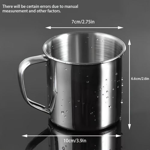 1pc Taza Portátil De Acero Inoxidable 304 Duradera Para