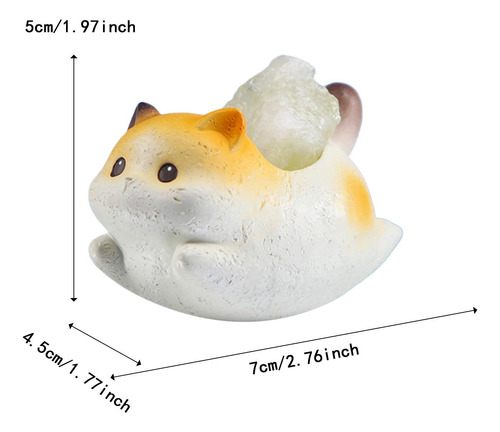 2 Minifiguras De Gato, Estatua De Gato Marrón Y Amarillo
