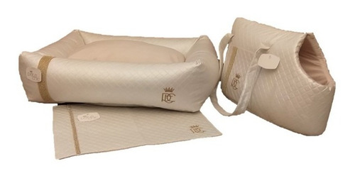 Imagem 5 de 5 de Kit Cama Bolsa Passeio Tapete Comedouro Pet Strass Patachic