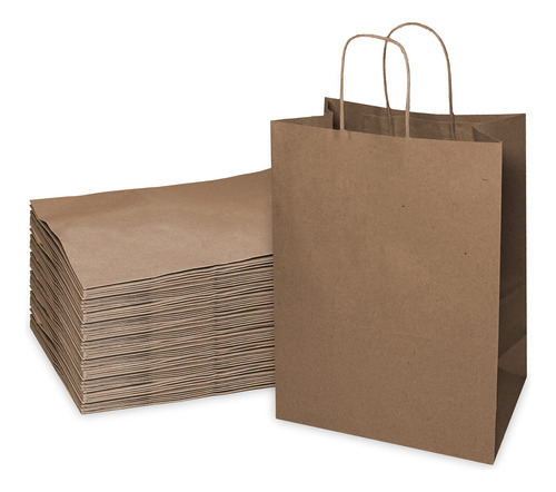 Bolsa Papel Kraft Color Marron Mediana Asa 200 X 13  Compra