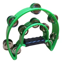 Comprar Panderetas Media Luna Doble 10 Chapas Verde California