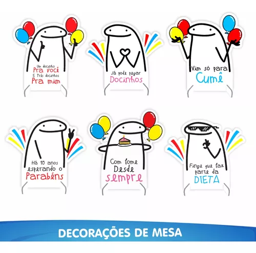 Painel de Festa em TNT Meme Flork Para Aniversário