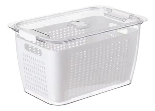 Caja Organizadora Con Cesta Refrigerador Despensa 4.5 Lt Color Blanco