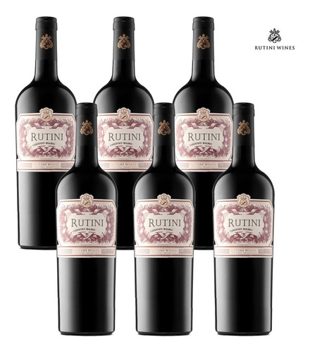 Imagen 2 de 10 de Vino Rutini Cabernet Malbec 750ml Caja X6 Pack 01almacen