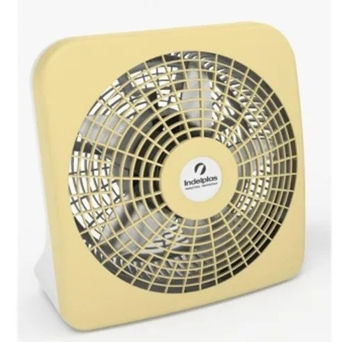 Ventilador de piso Indelplas DECO IV D12 amarillo con 5 palas color  blanco de  plástico, 12" de diámetro 220 V