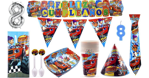 Kit Decoración Fiesta Blaze And The Monster Machines X24