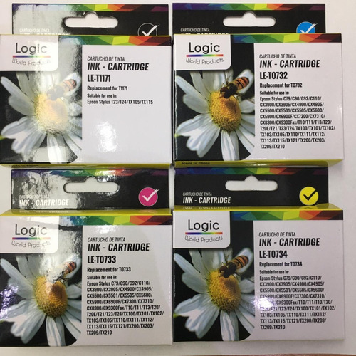 Pack 4 Tintas 117/73n Epson Negro+color T23/t24/tx105/tx115