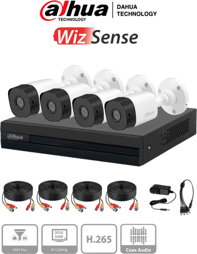 Kit De 4 Canales Con Cámaras B1a11 De 1 Mp, Lente De 2.8mm Y