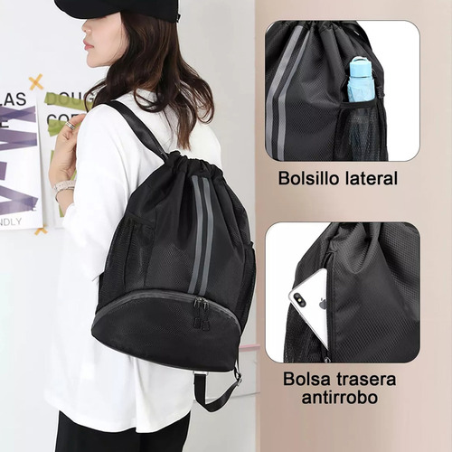 Mochila Deportiva Con Cordón, Bolsas De Cuerdas Mujer Hombre