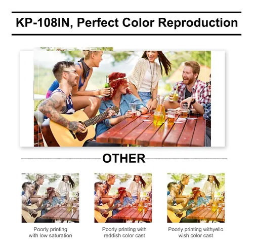 Juego De Tinta Y Papel De Color Kp-108in Compatible Para De