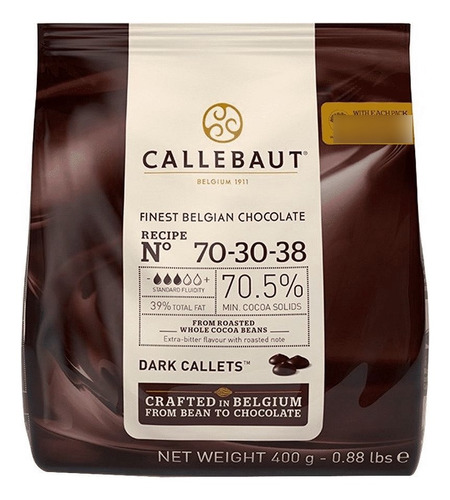 Chocolate Amargo 70-30-38 Gotas 400g (70.5% Cacau) Callebaut
