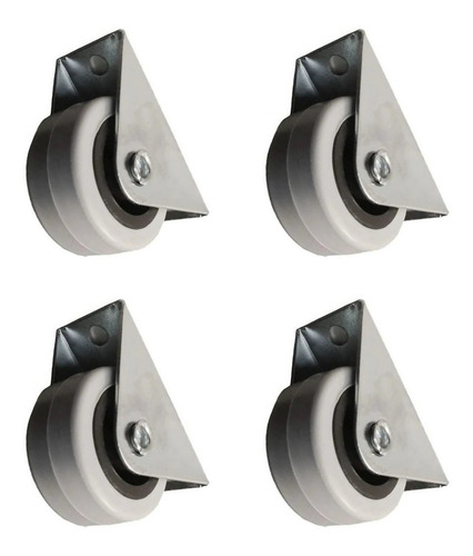 Imagen 1 de 6 de 4 Ruedas Fijas Camera 40mm Goma Gris Para Muebles