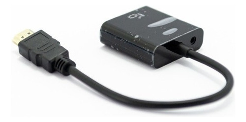 Conversor HDMI para VGA com cabo auxiliar e resolução 1080p