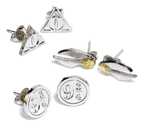 Juego De 3 Aretes De Botón Oficiales De Harry Potter - Death