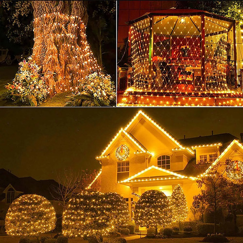 3x3m Blanco Frio Cortina Luces Led Fiesta Navidad Usb