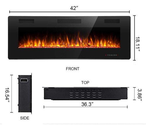 Chimenea Eléctrica Antarctic Star 106 Cm Montaje En Pared