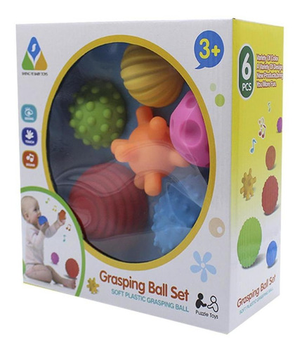 Juego De Pelotas Suaves Bebes Textura Con Sonido 6 Pz